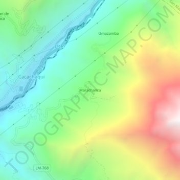 Topografische Karte Marachanca, Höhe, Relief