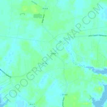 Topografische Karte Foster, Höhe, Relief