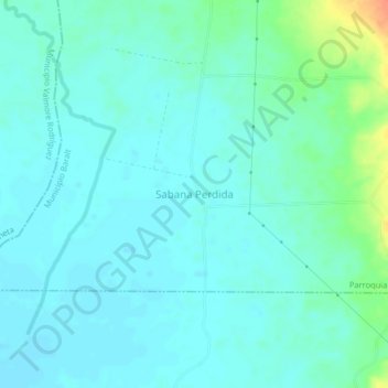 Topografische Karte Sabana Perdida, Höhe, Relief