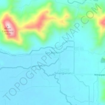 Topografische Karte San Martin, Höhe, Relief