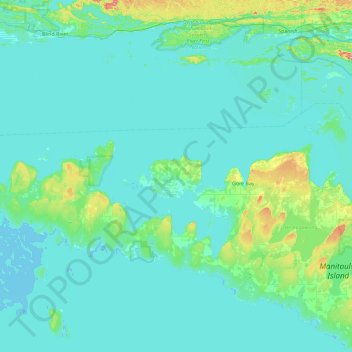Topografische Karte Barrie Island, Höhe, Relief