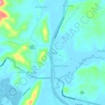 Topografische Karte Anislag, Höhe, Relief