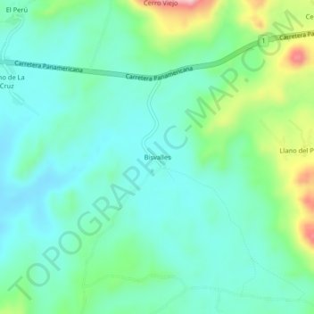 Topografische Karte Bisvalles, Höhe, Relief