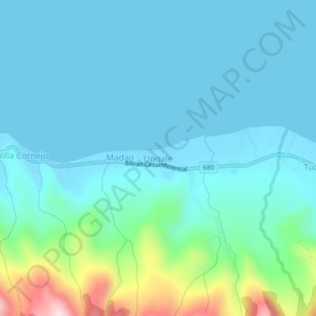 Topografische Karte Ungale, Höhe, Relief