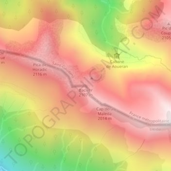 Topografische Karte Bacivèr, Höhe, Relief