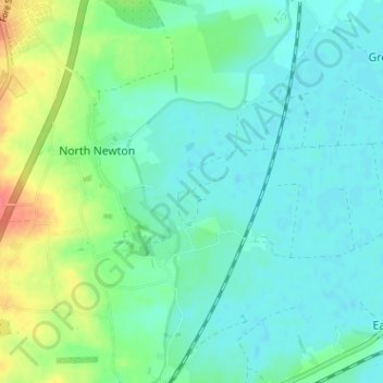 Topografische Karte Northmoor Corner, Höhe, Relief