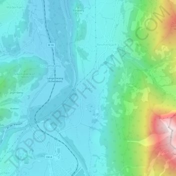 Topografische Karte Rubi, Höhe, Relief