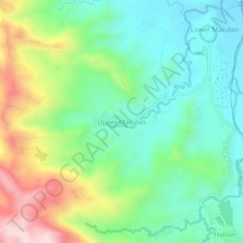 Topografische Karte Upper Maculan, Höhe, Relief