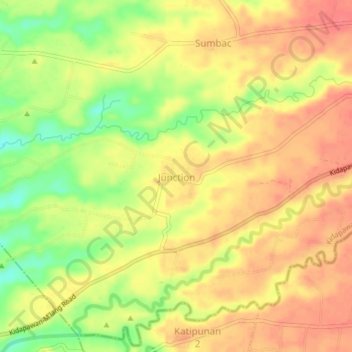 Topografische Karte Junction, Höhe, Relief