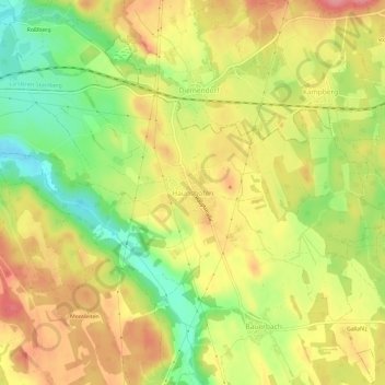 Topografische Karte Haunshofen, Höhe, Relief