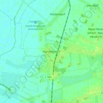 Topografische Karte Hüttenbusch, Höhe, Relief