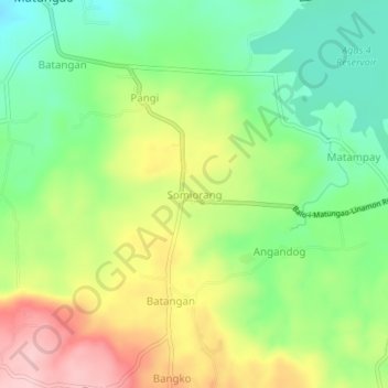 Topografische Karte Somiorang, Höhe, Relief