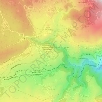 Topografische Karte Mont-Louis, Höhe, Relief