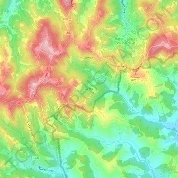 Topografische Karte Sulztal, Höhe, Relief