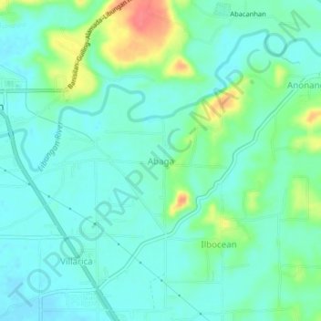 Topografische Karte Abaga, Höhe, Relief