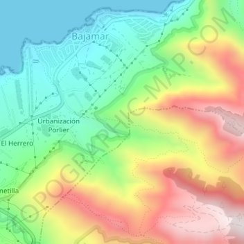 Topografische Karte Palma, Höhe, Relief