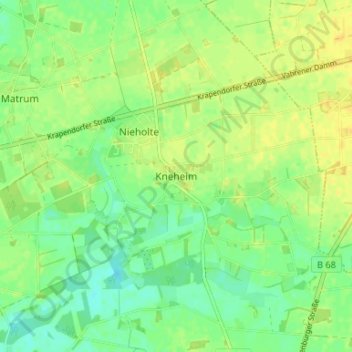 Topografische Karte Kneheim, Höhe, Relief