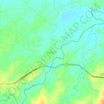Topografische Karte Burgos, Höhe, Relief