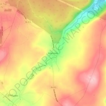 Topografische Karte Robertsdale, Höhe, Relief