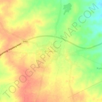 Topografische Karte Atmakuru, Höhe, Relief