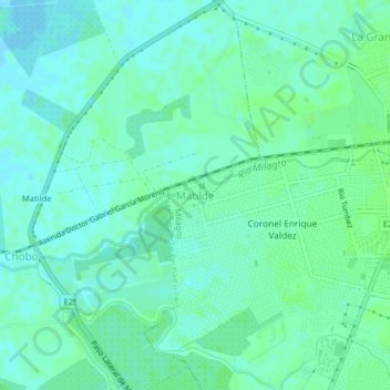 Topografische Karte Matilde, Höhe, Relief