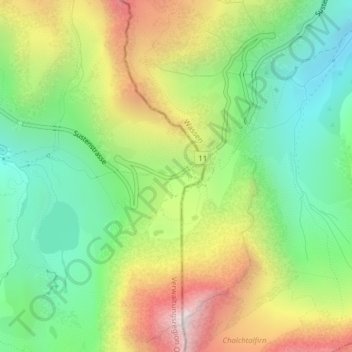 Topografische Karte Sustenpass, Höhe, Relief