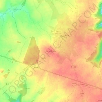 Topografische Karte Ferme Febvre, Höhe, Relief