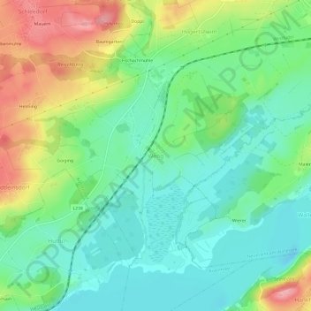 Topografische Karte Weng, Höhe, Relief