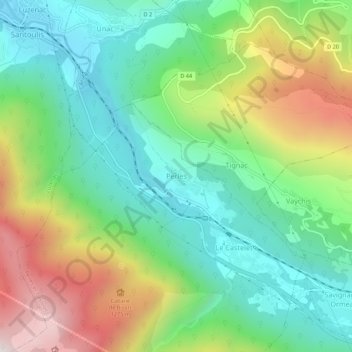 Topografische Karte Perles, Höhe, Relief