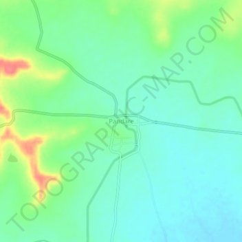 Topografische Karte Pandare, Höhe, Relief