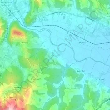 Topografische Karte Hallersdorf, Höhe, Relief