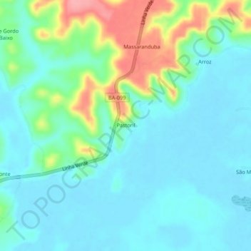 Topografische Karte Pastoril, Höhe, Relief