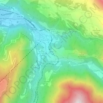 Topografische Karte Rufat, Höhe, Relief