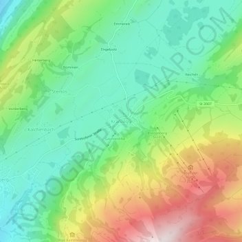 Topografische Karte Kranzegg, Höhe, Relief