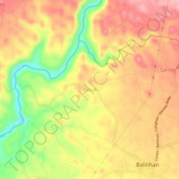 Topografische Karte Dorol, Höhe, Relief