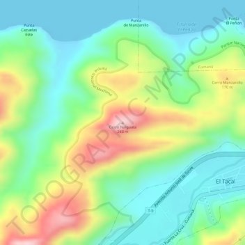 Topografische Karte Cerro Naiguata, Höhe, Relief