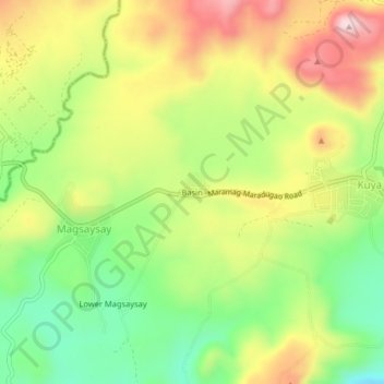 Topografische Karte Basin, Höhe, Relief