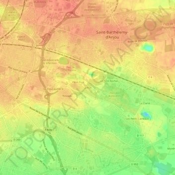 Topografische Karte La Roe, Höhe, Relief