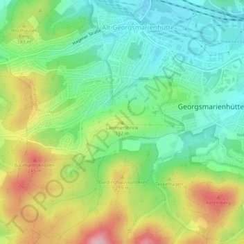Topografische Karte Lammersbrink, Höhe, Relief