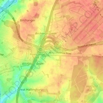 Topografische Karte Start Hill, Höhe, Relief