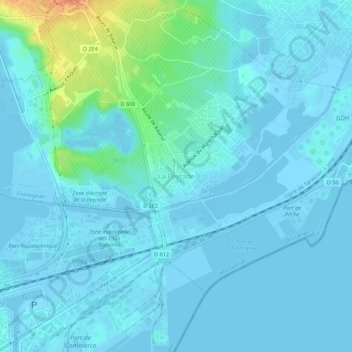 Topografische Karte La Peyrade, Höhe, Relief