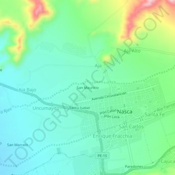 Topografische Karte San Mauricio, Höhe, Relief