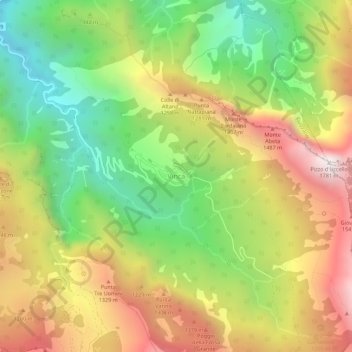 Topografische Karte Vinca, Höhe, Relief