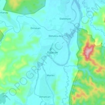 Topografische Karte Palanan, Höhe, Relief