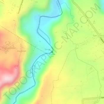 Topografische Karte Sinulom Falls, Höhe, Relief