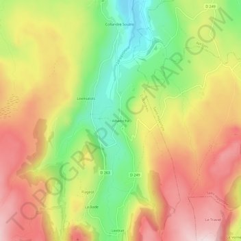 Topografische Karte Alberoche, Höhe, Relief