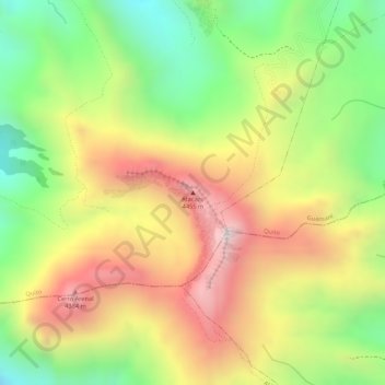 Topografische Karte Atacazo, Höhe, Relief