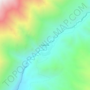 Topografische Karte Caserones, Höhe, Relief