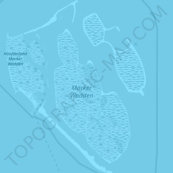 Topografische Karte Marker Wadden, Höhe, Relief