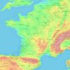 Topografische Karte Metropolitan France, Höhe, Relief